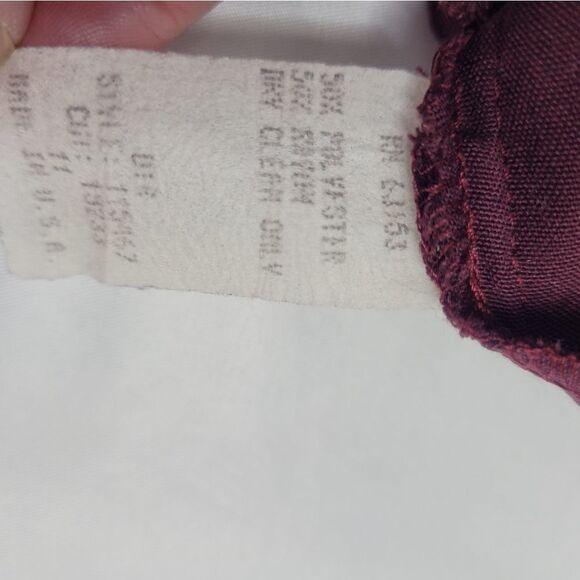 VINTAGE 90s Y2K dress Rampage maroon pinstripe button back tie mini S‎ - Picture 10 of 10